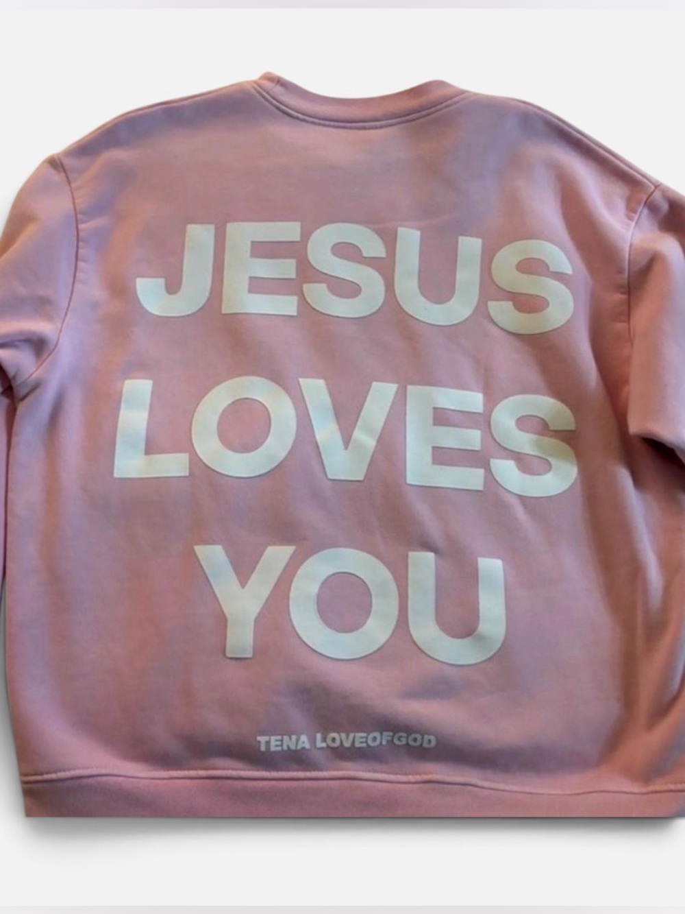 JESUS LOVES YOU ESSENTIAL SWEATSHIRT by TENA LoveOfGod NWT Unisex L - Picture 10 of 10